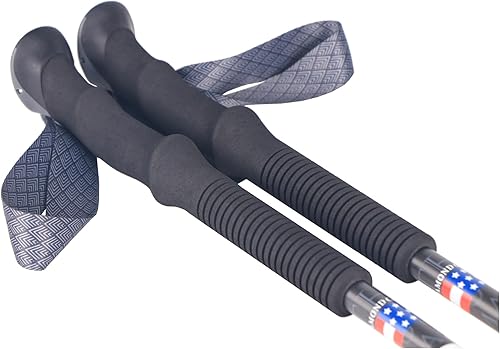 Miniatura 6 de Bastones de senderismo de fibra de carbono, bastones de senderismo ultraligeros con empuñaduras de corcho y espuma EVA, cerraduras ajustables rápidas