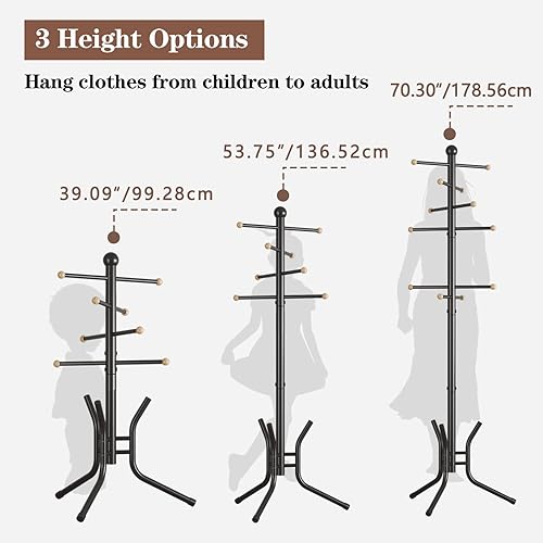 Miniatura 4 de Wisdom Star 2 percheros independientes 12 ganchos para colgar ropa sombreros bolsas color negro