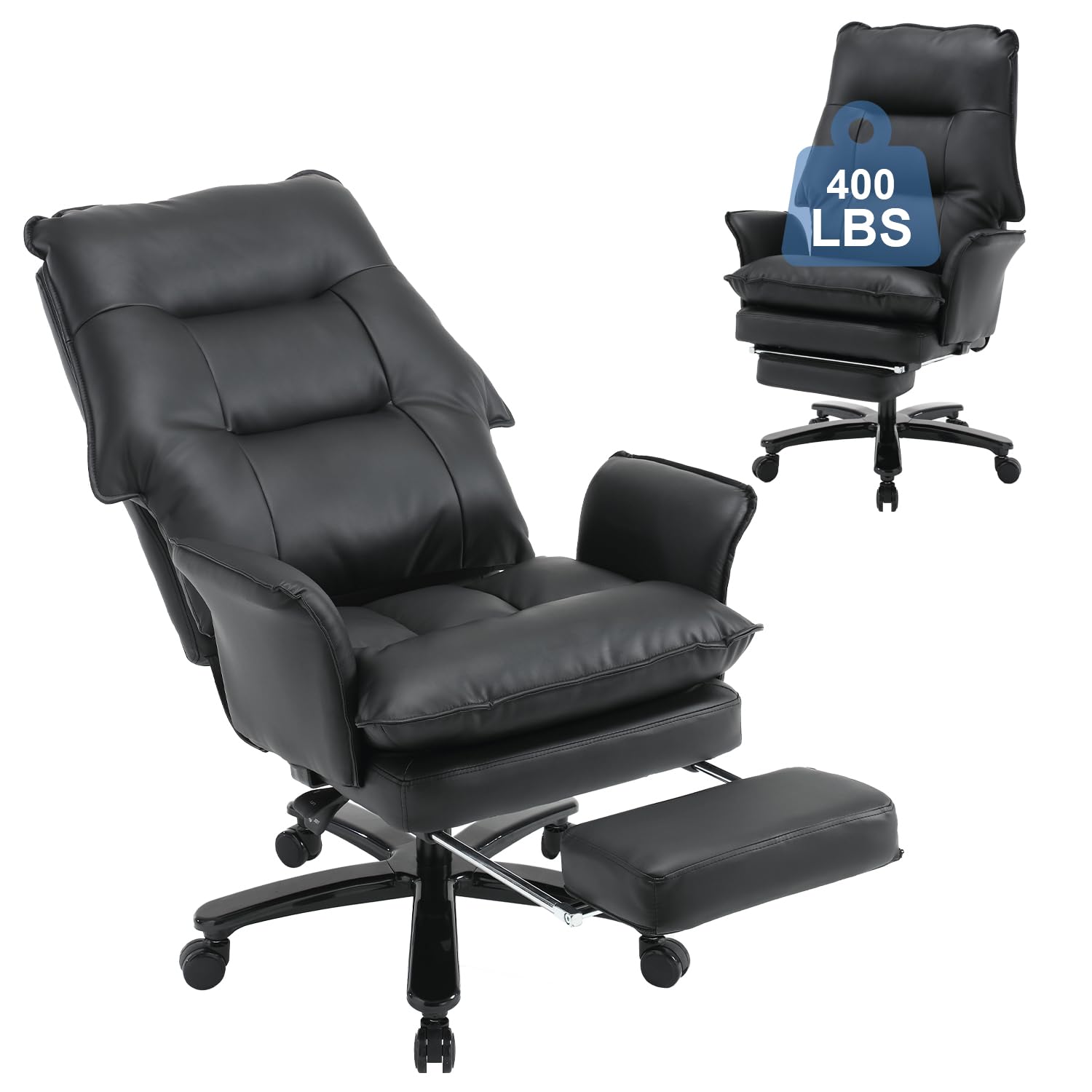 Amazon.com: REFICCER Big and Tall Office Chair 400lbs, Reclining