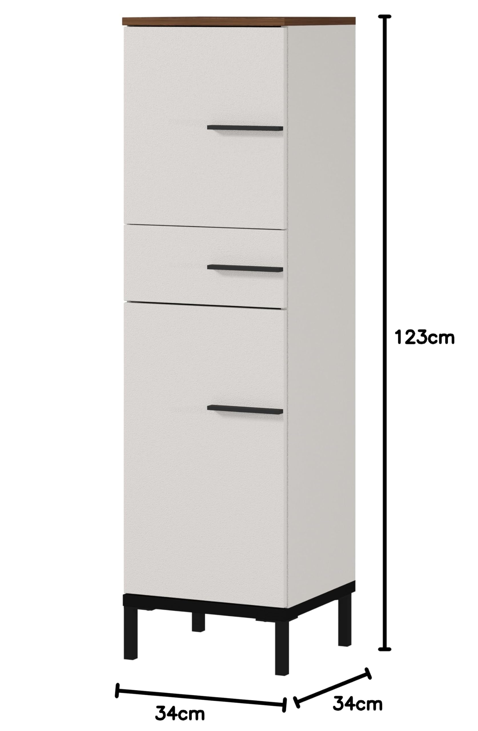Germania Mediumschrank 2671-573 GW-Yonkers, in Kaschmir/Nussbaum-Nb., mit Selbsteinzug der Schubladen, 34 x 123 x 34 cm (BxHxT)