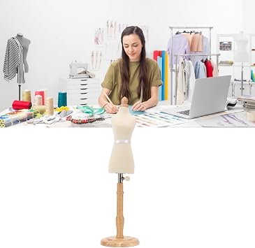 Female Dress Form, Dress Form Beech Wood Professional Wood Color Small for Clothing Dress Display, Denashh4aggb21w7