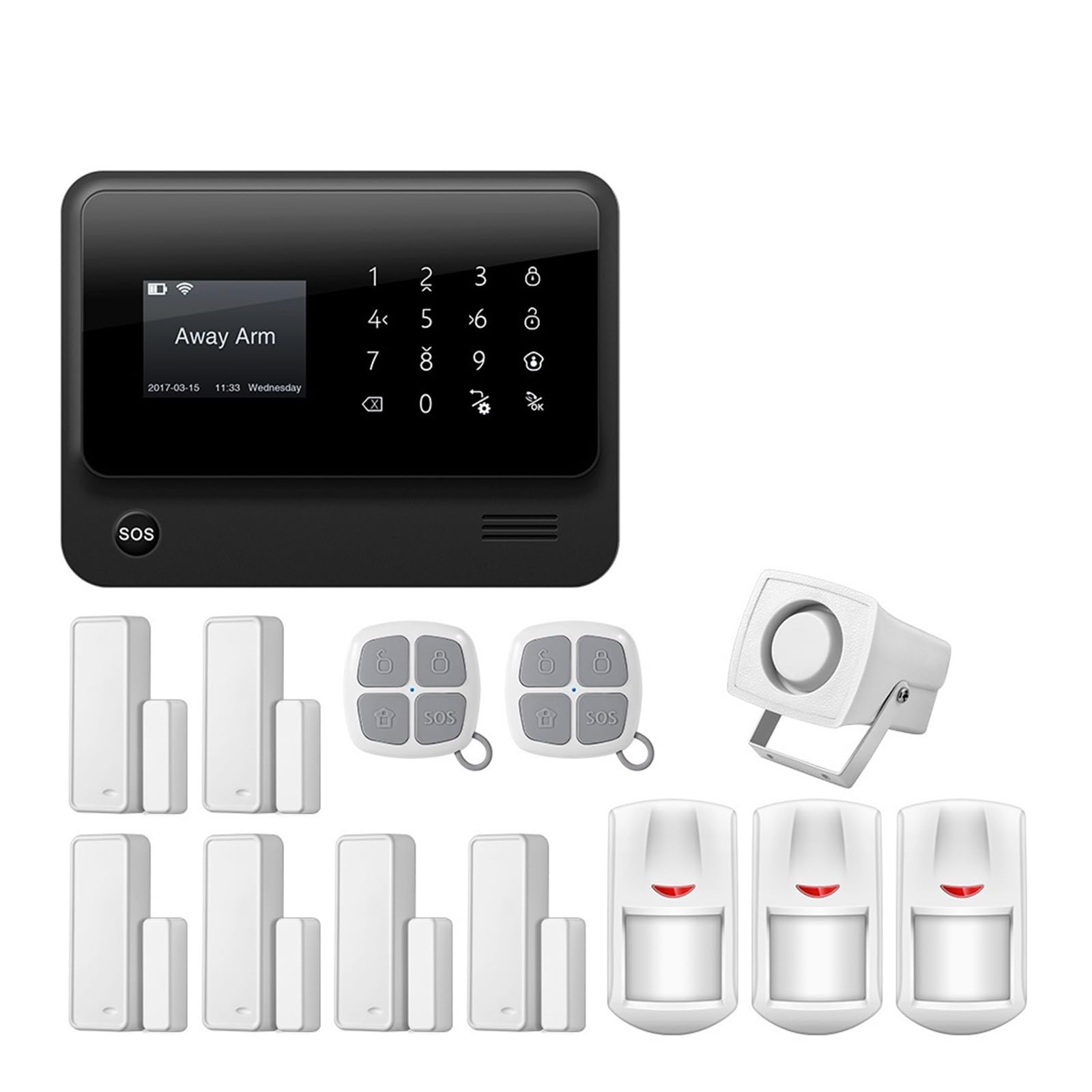 Sistema di Allarme di Sicurezza Domestica, di Allarme 3G gsm Sicurezza Domestica Aziendale Wireless con Sensori Rilevamento del Telecomando App(Black Color Kit 4)