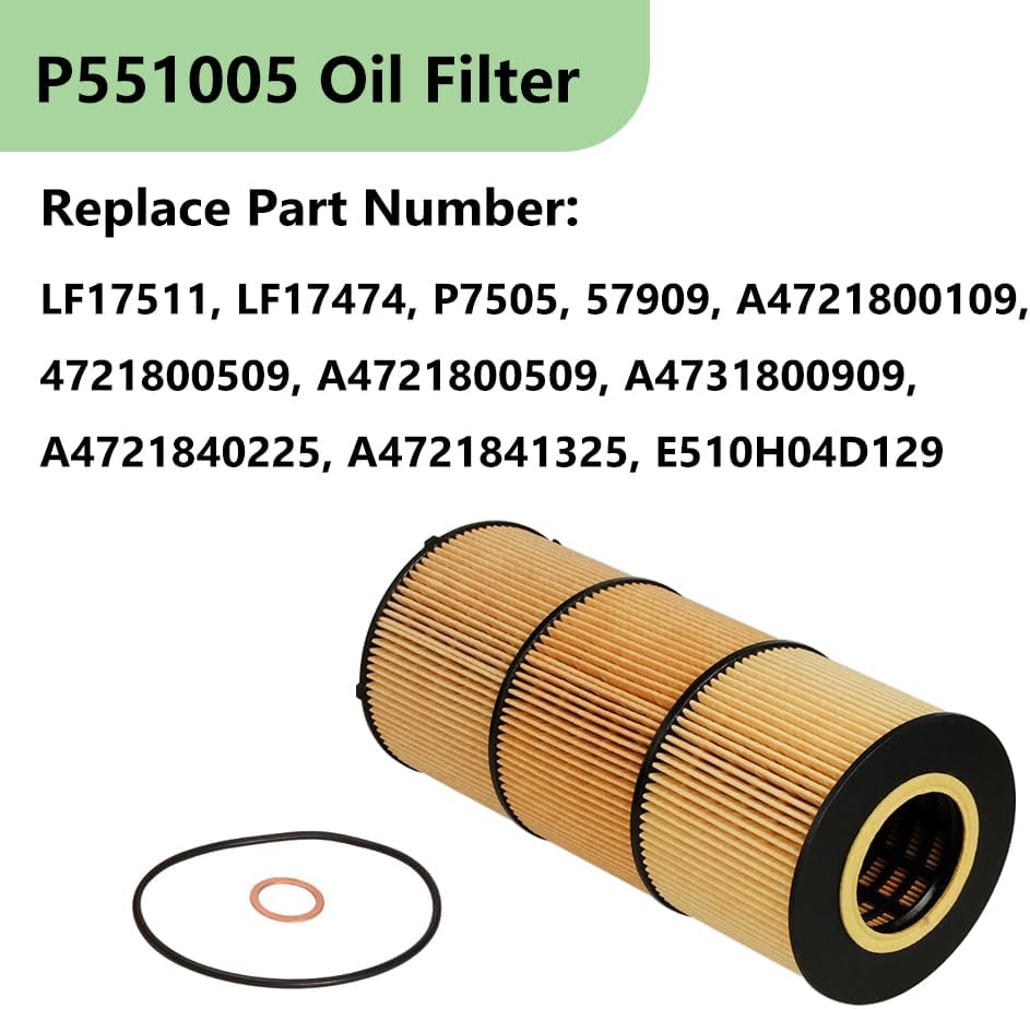 FS19915 PF9908 P551005 Fuel Filter Water Separator and Oil Filter kit Compatible with DD13 DD15 DD16 Detroit Diesel Engine Replace A4720903151 A4720900451 A0000903651 A4720921205 P551005 LF17474