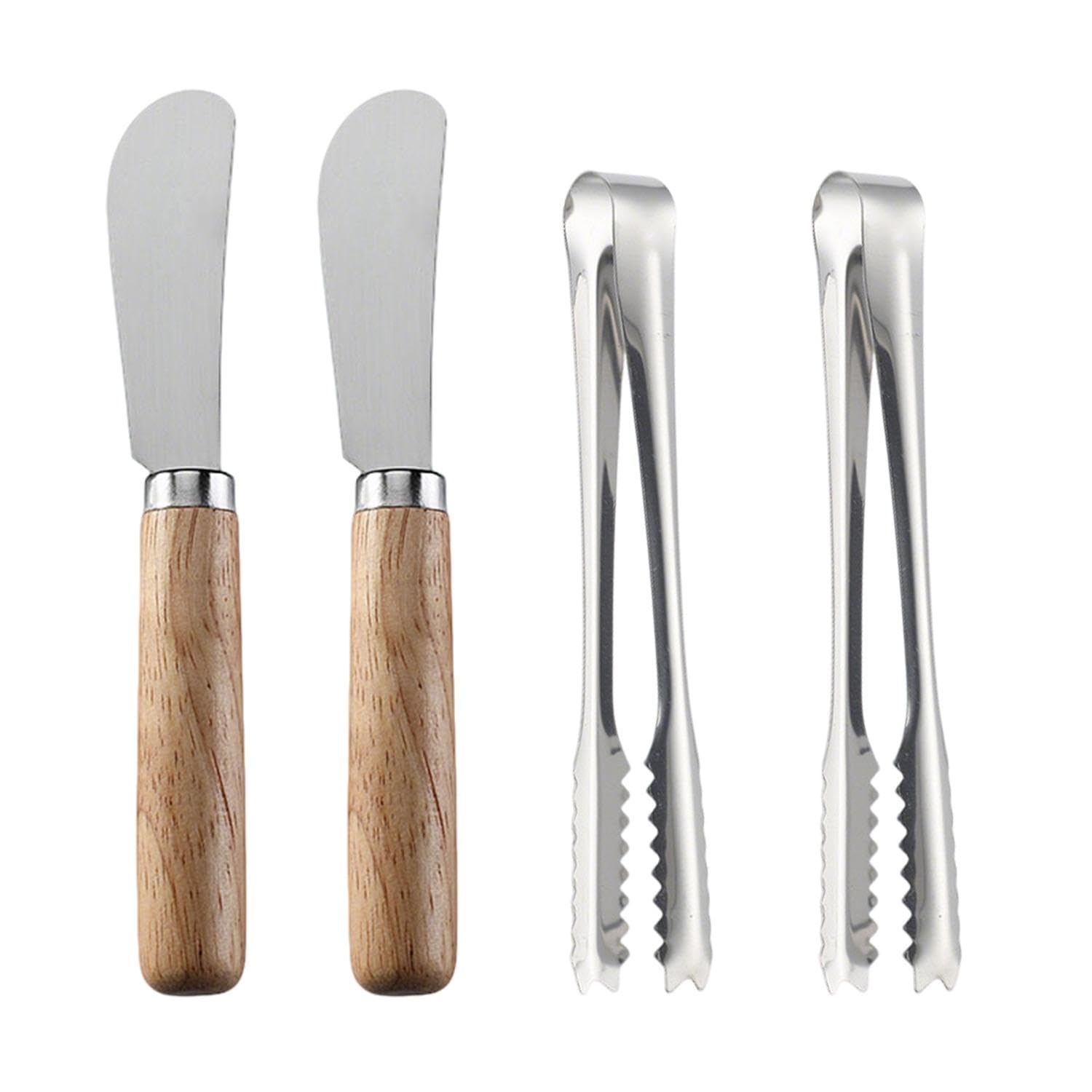 2 Piezas De Cuchillo De Mantequilla De Acero Inoxidable, 2 Piezas, Cuchillo De Queso De Mango De Madera, Cuchillo De Queso Doméstico, Herramienta De Corte De Cubos De Hielo, Requisito De Cocina.