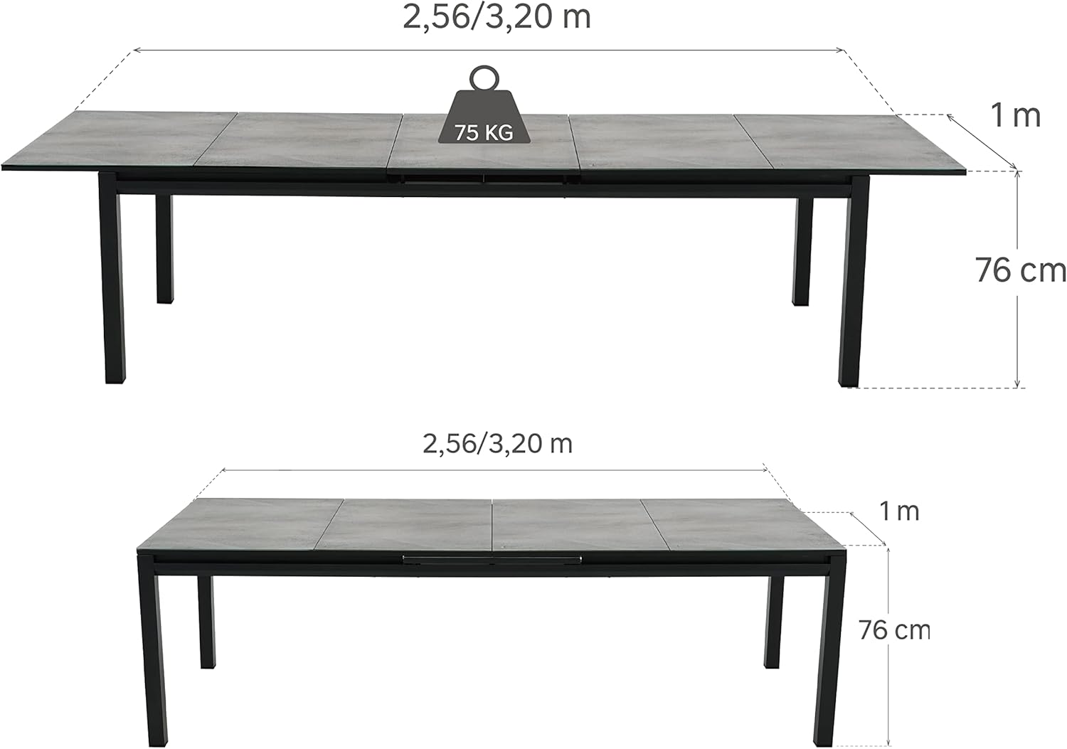 NATERIAL ODYSSEA PREMIUM Extendable Garden Table in an outdoor setting