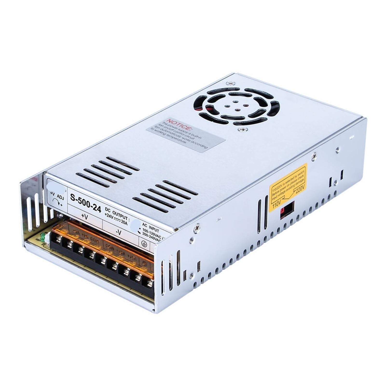 FCARUMIQP S-500-24 Small Size 500W 24V 20.8A Switching Power Supply 1Pcs