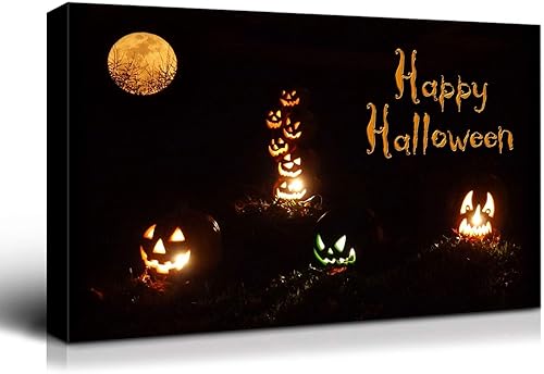 Denozer - Lienzo decorativo para pared, cuadros de Halloween, decoración de pared para el hogar, dormitorio, sala de estar, impresiones en lienzo,