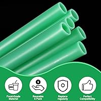 Vista 7 de 6 popotes de repuesto para Owala FreeSip de 24 oz 32 oz, popotes de plástico reutilizables con cepillo de limpieza para botella de agua aislada