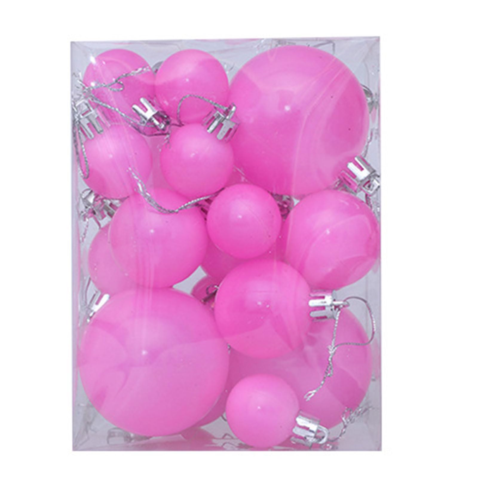 Whoasyst 24Pcs Colorful Christmas Ball Decorations Shatterproof Decorative Baubles Ornament for Christmas Tree Mantels Macaron Color Ornamentation
