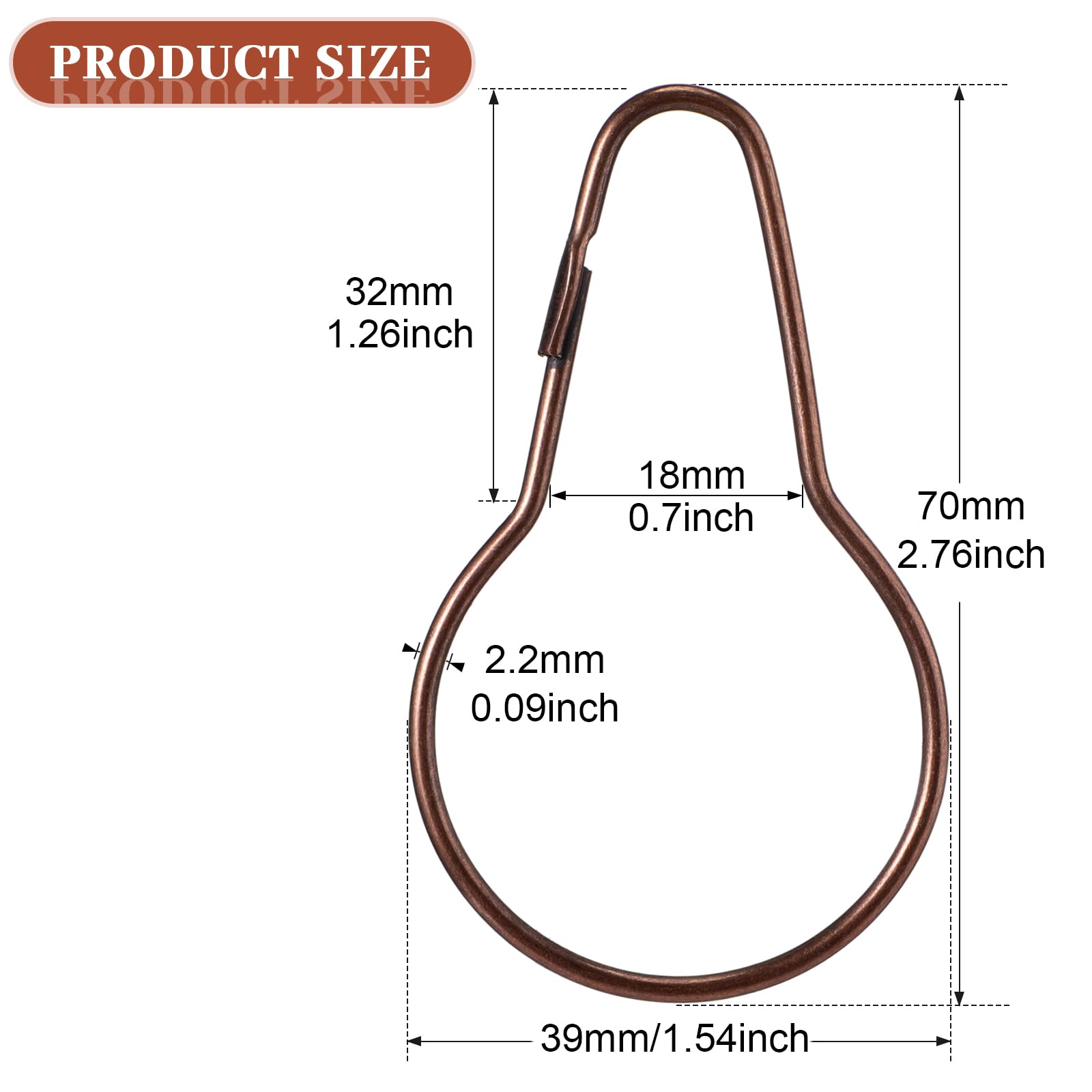 Geetery 150 Pcs Stainless Steel Shower Curtain Hooks - Rust Proof Gourd-Shaped Rings For Bathroom & Organizing