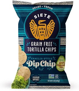 Siete Grain-Free Tortilla Chips - Gluten-Free, Paleo Vegan Snacks, Non-GMO, Dip-Proof, 5oz Pack