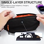Teskyer Cable Organizer Bag, Portable Electronics Travel Organizer, Etanche Accessoires électroniques Boîtier de rangement, Compact Design tech Pouch, Accessoires de voyage, (Noir, S)