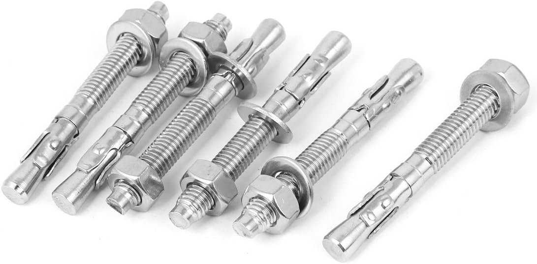 M8 Thread Anchors 304 Stainless Steel Car Repair Gecko Expansion Bolt Screw 70mm Expansion Anchors Long 6pcs