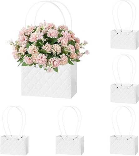 Miniatura 10 de Bolsas de regalo de flores, bolsas de flores para ramos de flores, caja de flores con asa para el día de la madre, día de San Valentín, boda,