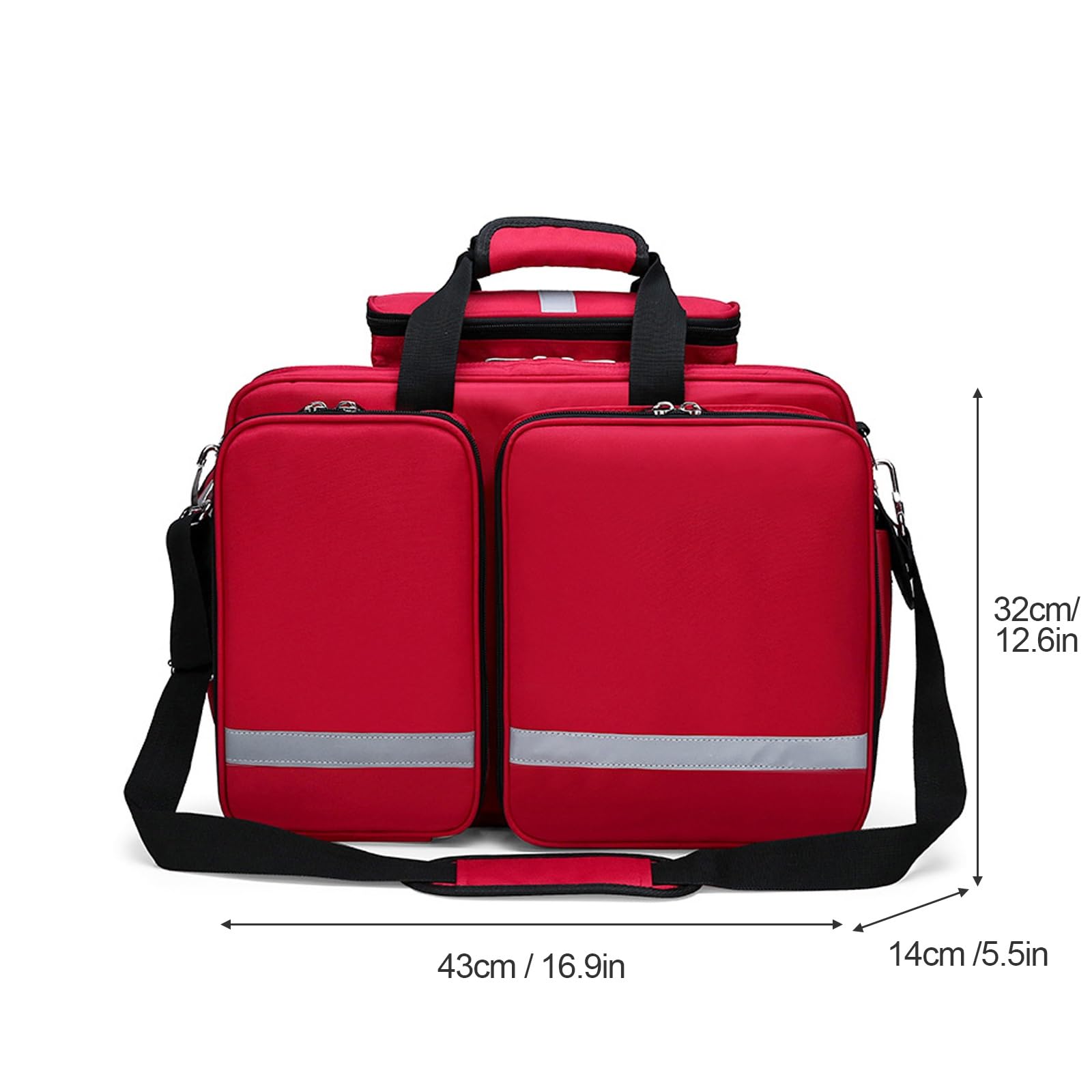 Tragbares Medizinisches Erste-Hilfe-Set Mit Großer Kapazität, Sicherheitsreflektoren,Geeignet For Medizinische Rettung, Ärzte, Wandern Und Notfälle Im Freien(Red)
