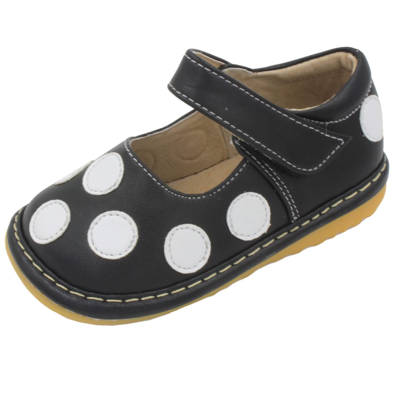 Little Mae's Boutique Mary Jane Squeaky Shoes for Toddler Girls, Ideal Walking Shoes with Removable Squeaker and Adjustable Strap - Soft Sole Shoes for Little Girls