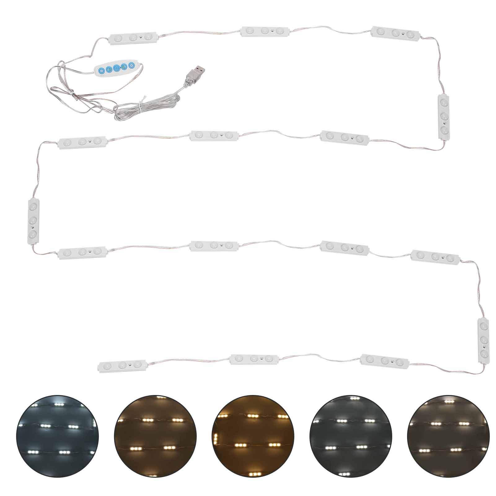 LED Vanity Mirror Front Light DIY Hollywood Style Maquillage Lumières Cool Blanc Lumière Couleur Dimmable Light Belt USB Mirror Light Belt pour Maquillage Vanity Table & Salle De Bains Miroir