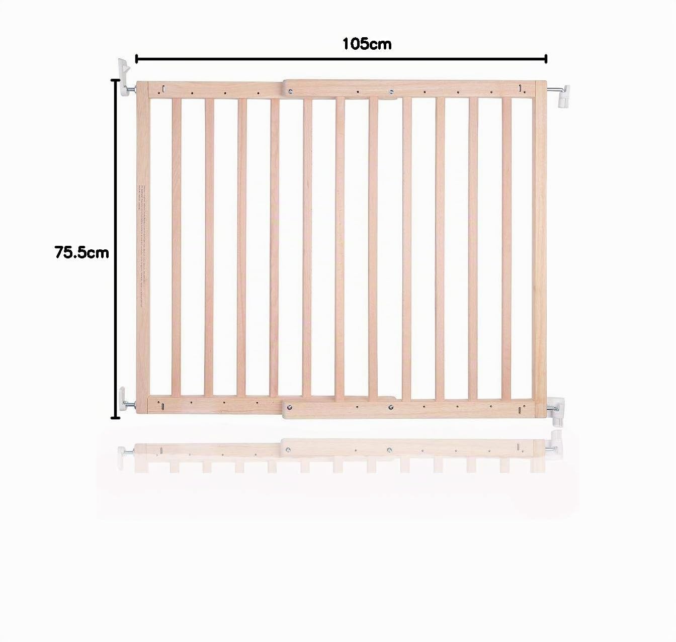 Safetots Robustes Holz Babygitter für Treppen, Natur, 63.5 cm - 105.5 cm, Holz Schraubgitter, Schraubbefestigung als Sicherheitssperre, stilvolles Design und praktisches Sicherheitsgitter