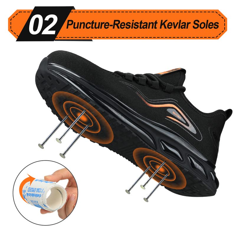 Image of LAoutun Steel Toe Shoes for Men Safety Work Sneakers Lightweight