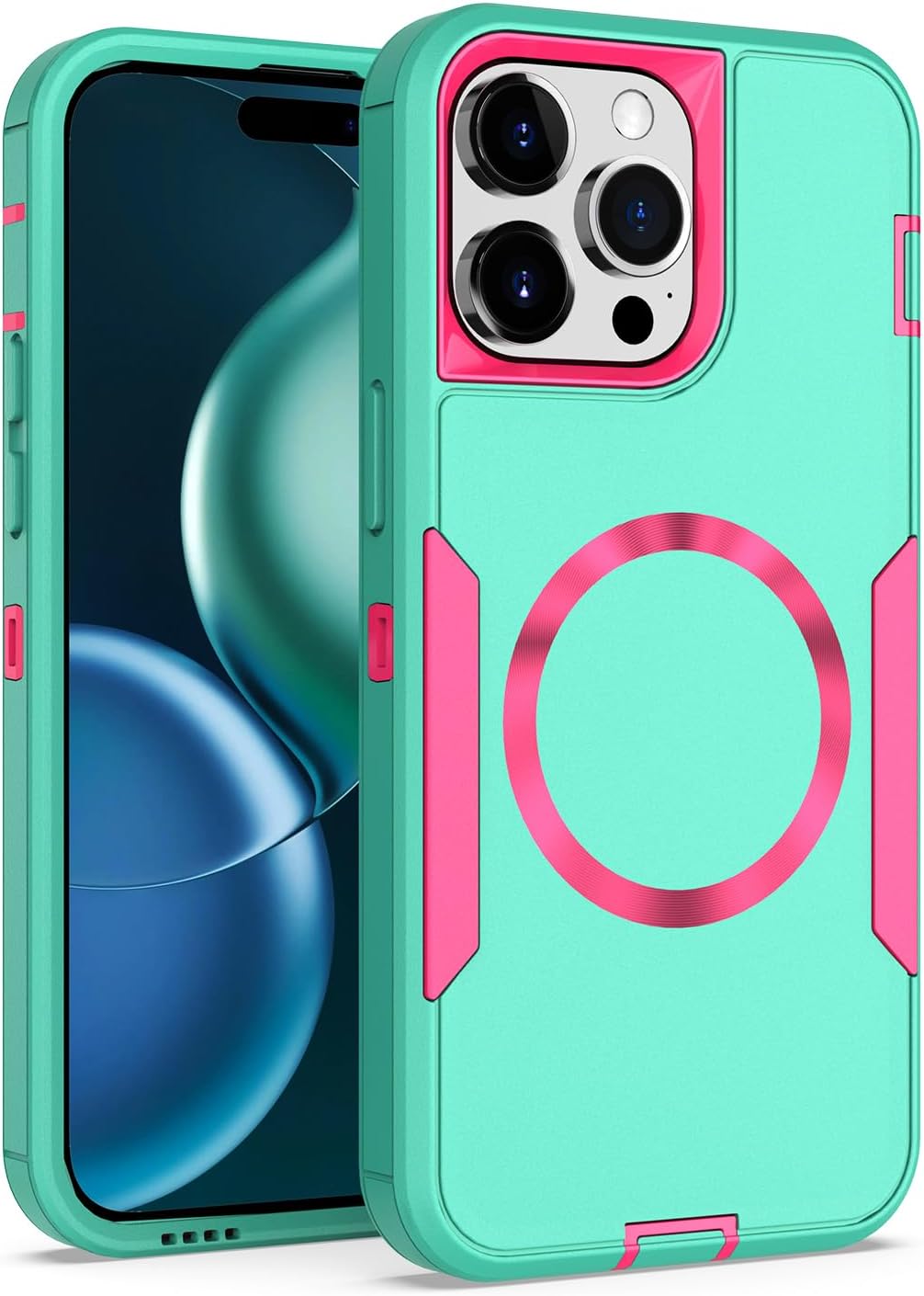 Designed for iPhone 15 Pro Max Case, Magnetic Drop Protection Heavy Duty,Compatible with MagSafe,Dustproof,No Fading, No Yellowing,for Men Women, Blue Rose Blue Rose iPhone 15 Pro Max