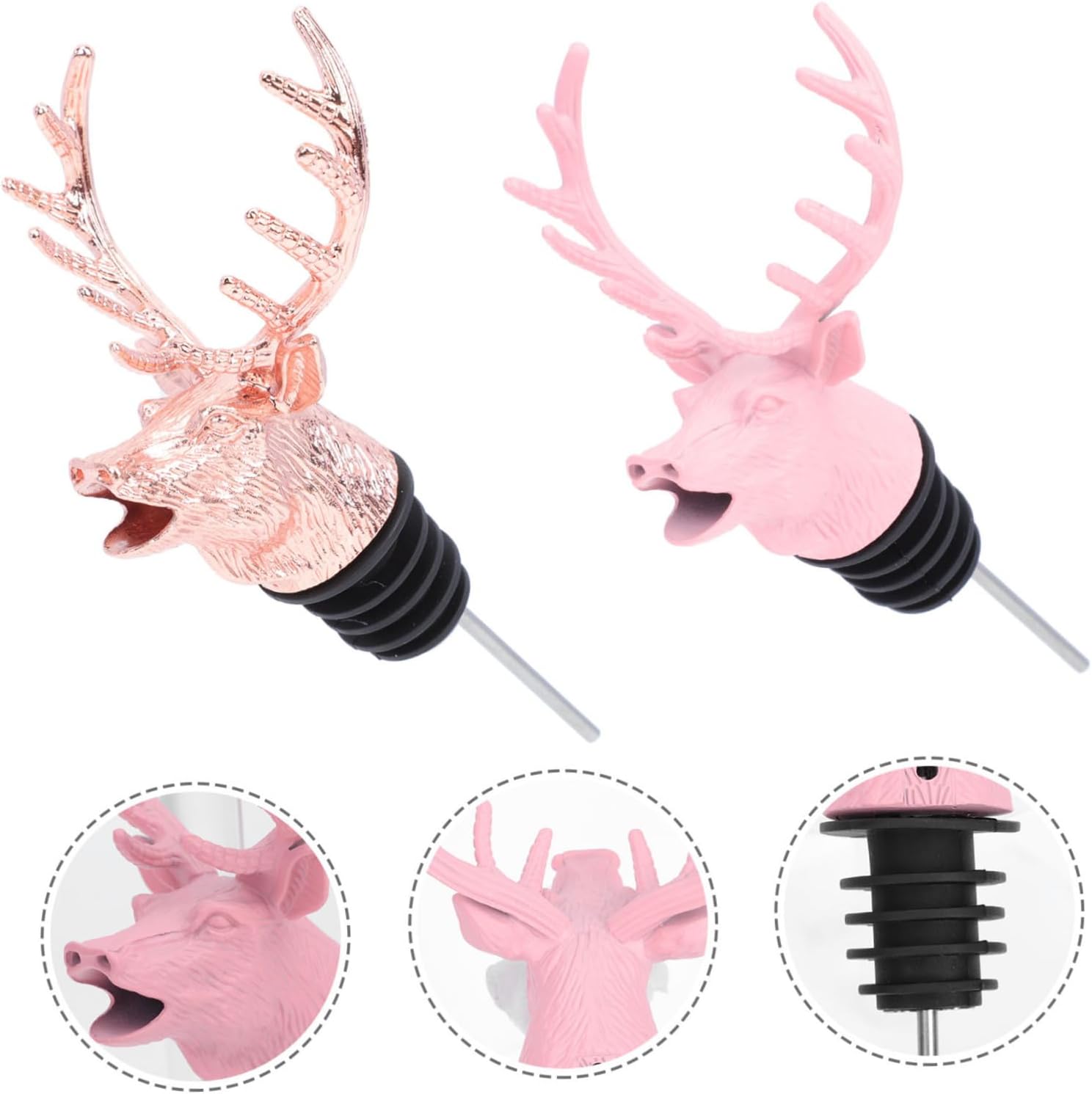 ABOOFAN 2pcs Metal Wine Pourer Air Aerator Creative Animal Head Design Alloy Wine Aerators for Standard Bottle Random Color