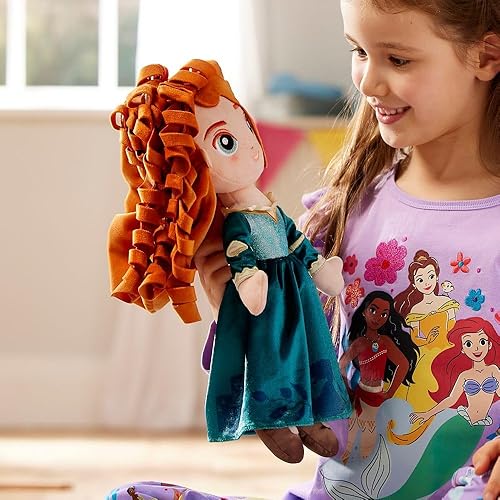 Miniatura 63 de Disney Store Muñeca de peluche oficial de princesa, Aurora de la Bella Durmiente, mediana de 14 pulgadas, suave felpa con características bordadas