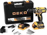 Parafusadeira Furadeira de Impacto 3/8 Polegadas 20V com 2 Baterias 1.5AH Lí-íon Carregador e Maleta com Acessórios - Deko