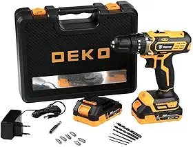 Parafusadeira Furadeira de Impacto 3/8 Polegadas 20V com 2 Baterias 1.5AH Lí-íon Carregador e Maleta com Acessórios - Deko