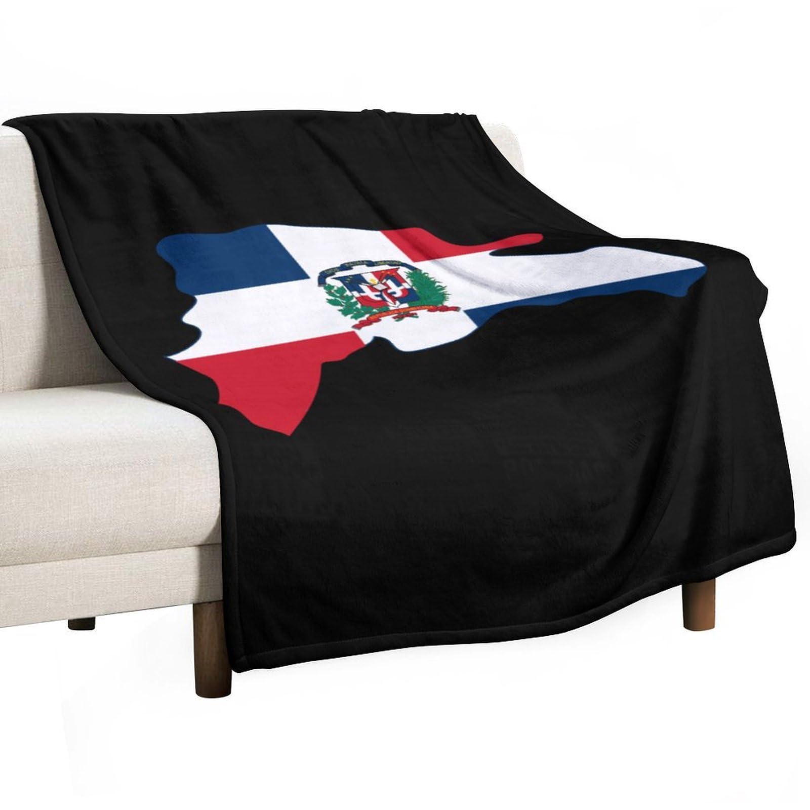 Cgsbngha Style Dominican Republic Map Flag Flannel Fleece Blanket Lightweight Soft Throw Blankets For Sofa Couch Bed Chair