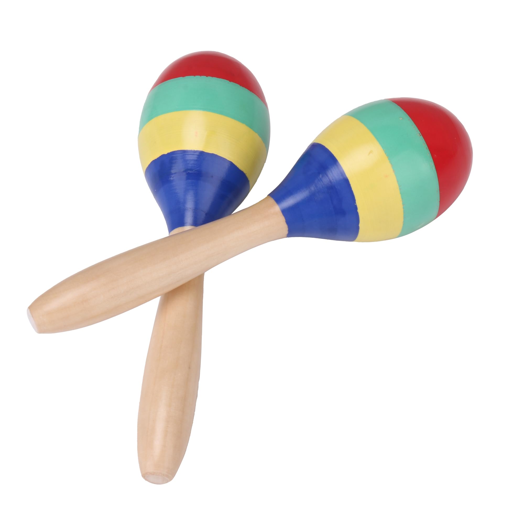 2PCS Color Wooden Orff Sand Ball Maraca Percussion Hand-cranked Musical Instrument