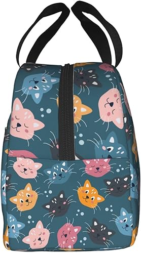 Miniatura 4 de Bolsa de almuerzo para gatos para mujeres y hombres, lonchera aislada, reutilizable, organizador de almuerzo, impermeable, bolsa de mano enfriadora