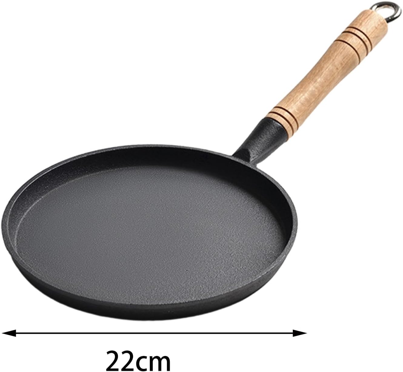 Cast Iron Griddle for Cooking Crepes and Pancakes, Nonstick Frying Pan for Breakfast and BBQ, 22cm ，22cm