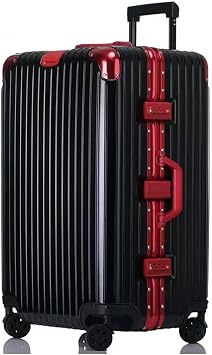 Suitcase Lightweight Aluminum Frame Hard Carry on Luggage Lightweight Travel 360 Universal Wheelwith TSA Combination Lock ,Black 1,30in