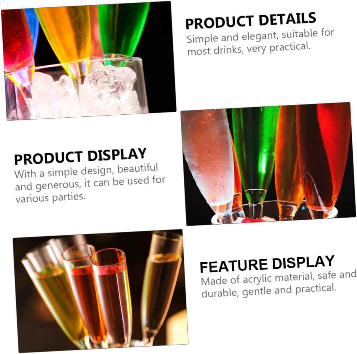 Cabilock Colorful Acrylic Wine Glasses Set of 7 Retro Goblet Style Cocktail Cups Unbreakable Drinkware for Beach Parties Weddings and Home Bars