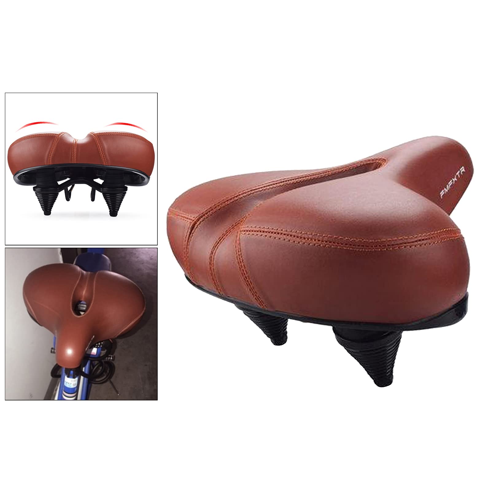 Selle Velo Ultra Confortable, Selle Gel Ergonomique Imperméable et Respirante Selle Vélo Gel à Design Creux Respirant,Coussin de vélo Large et Souple, pour Bicyclette/VTT/Vélo de Route,Silica Gel,A