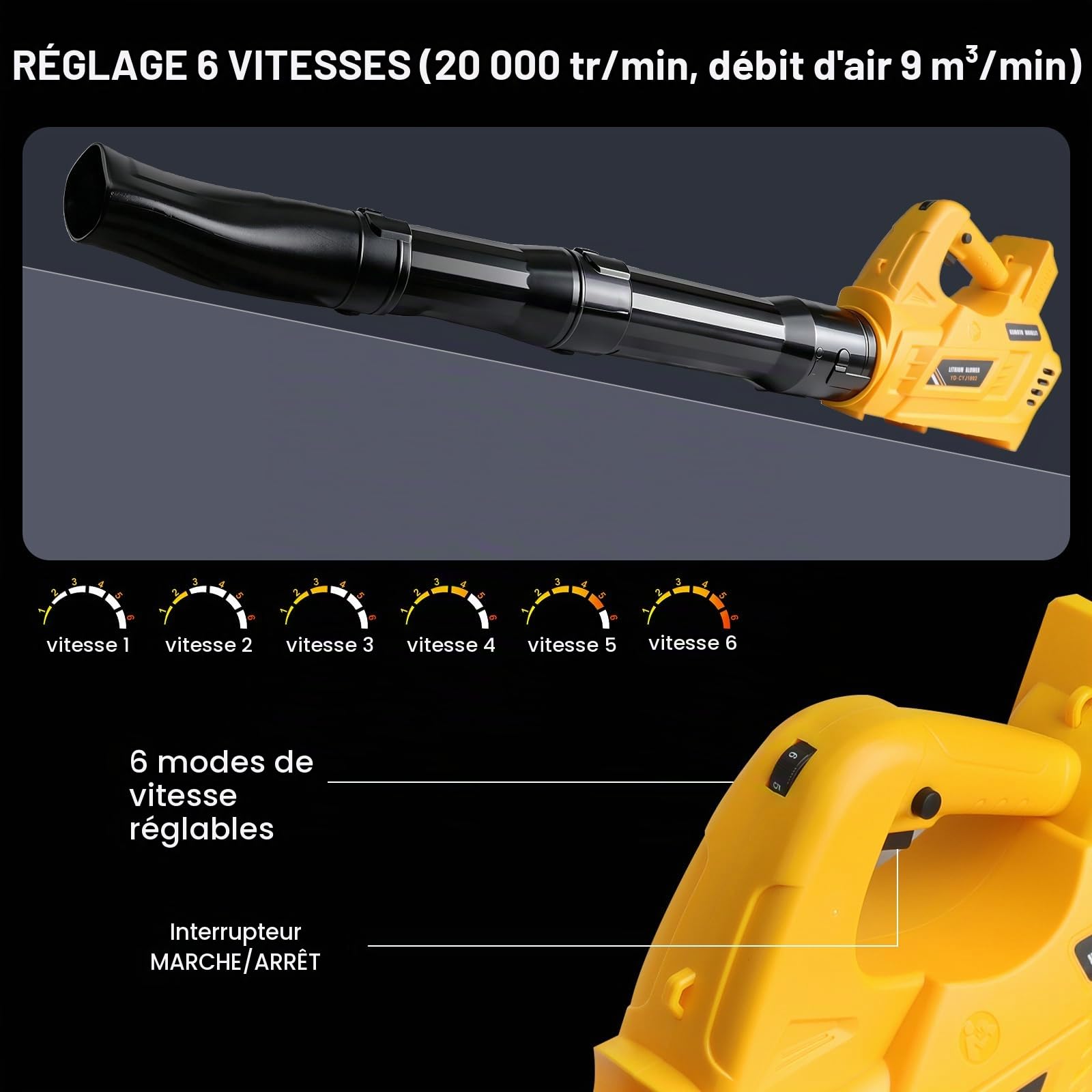 Souffleur De Feuilles sans Fil pour Batterie DeWalt 18V DCB184 DCB180