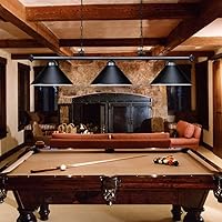 Vista 7 de Wellmet Lámpara de mesa de billar de 3 luces, lámpara colgante de isla de cocina retro vintage con pantalla negra mate, lámpara industrial moderna