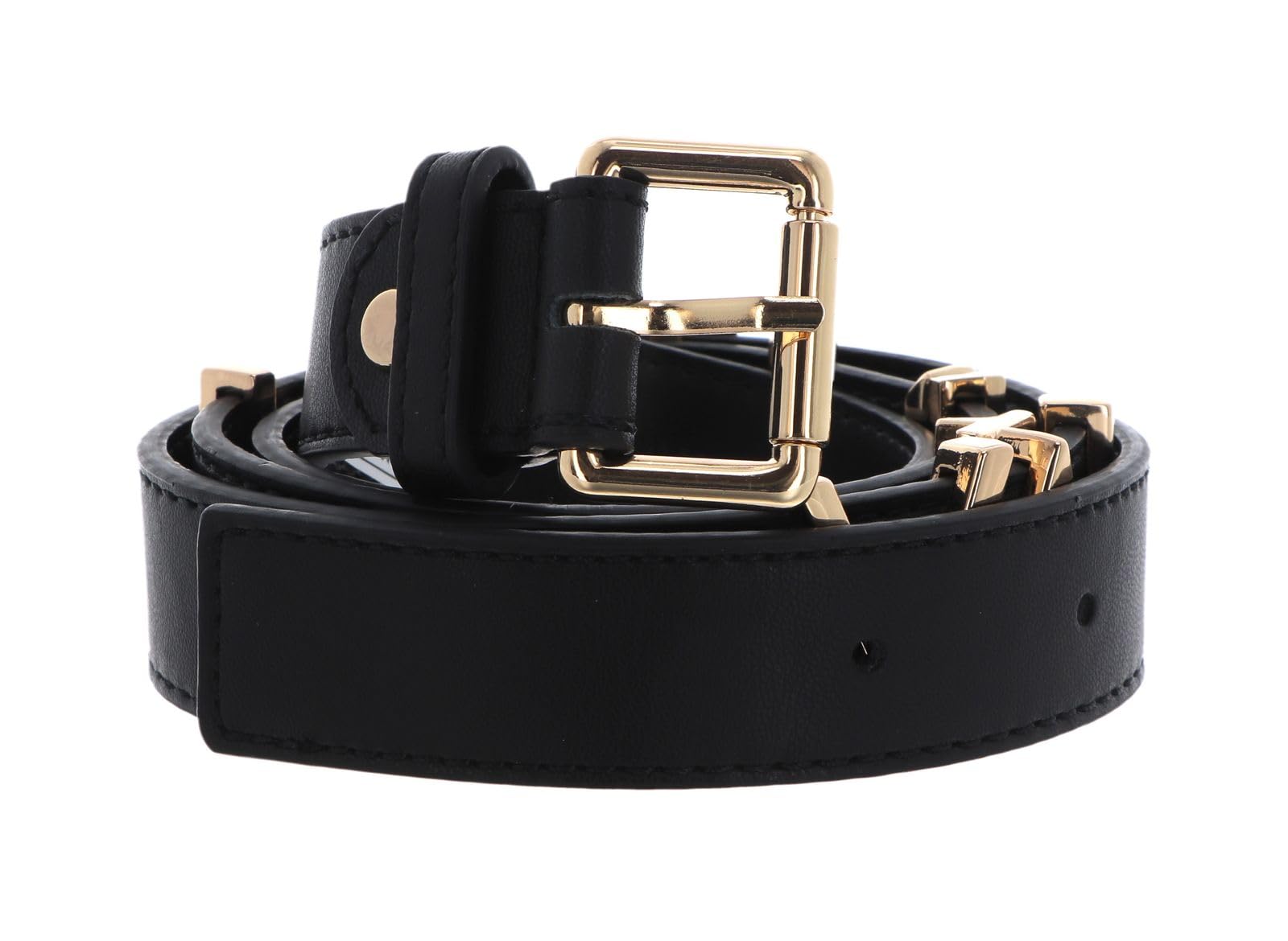 Valentino Emma Winter Belt, Black/Gold, Medium for Women, Nero/Gold, M