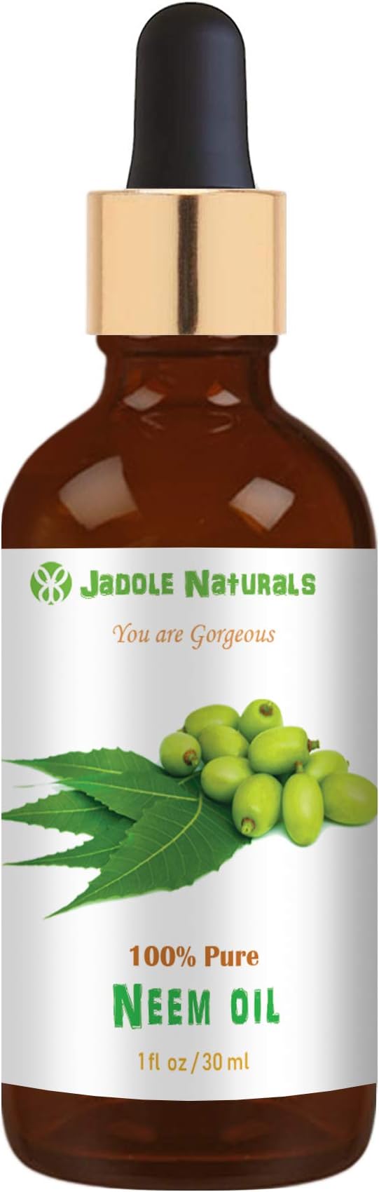 Jadole NaturalsNeem Oil 30ml Organic and Wild Crafted Pure for Skincare and Hair USDA Certified