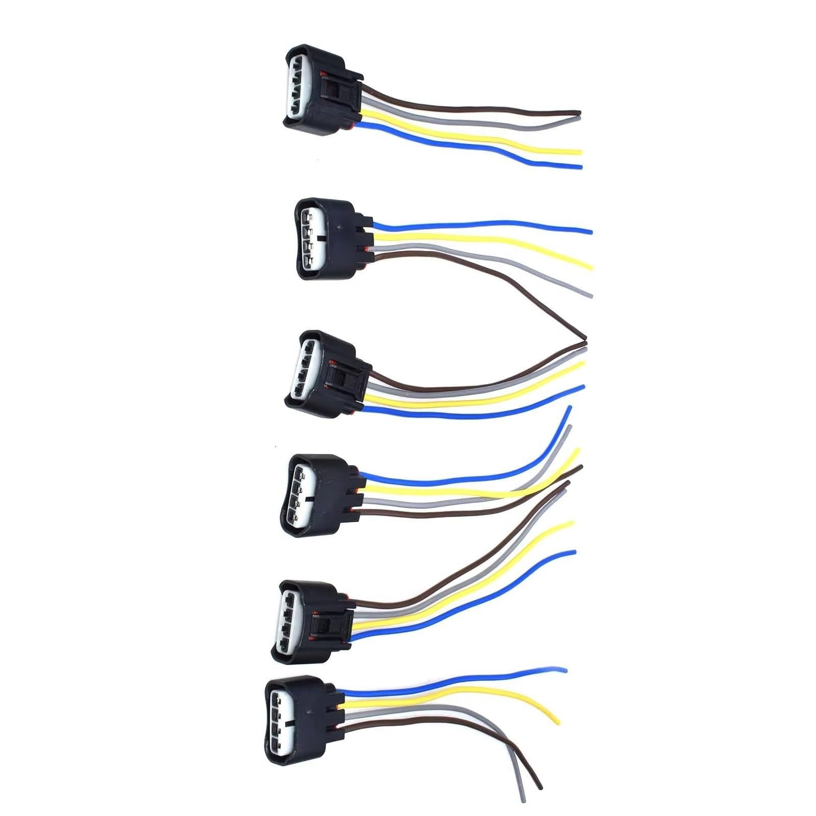 Kompatibel Mit Pontiac Für Vibe 2009–2010 Zündspule Buchse Stecker Kabelbaum Kabel 4 Pins Wasserdichter Kabelbaum-Adaptersatz Auto Zündspulenstecker(6 pieces)