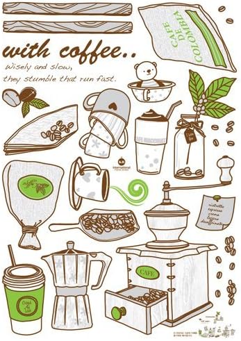 Coffee Machine & Other Cafe Kitchen Equipment - Reusable Wall Sticker Decal for Baby Nursery Room