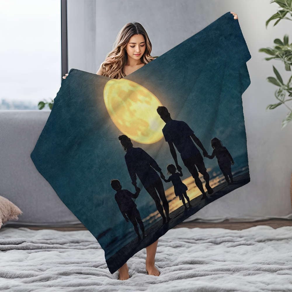 Couverture en flanelle bébé personnalisée, le cadeau de naissance plein d'amour