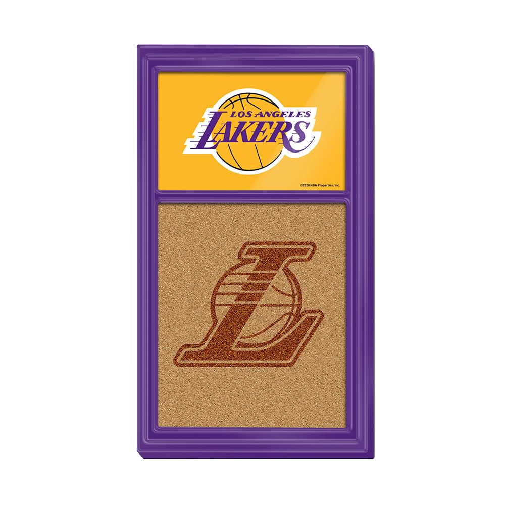 The Fan-Brand NBA Los Angeles Lakers: Dual Logo - Cork Note Board- Sports Decor for Home, Game Room, Fan Cave & Garage - USA Made