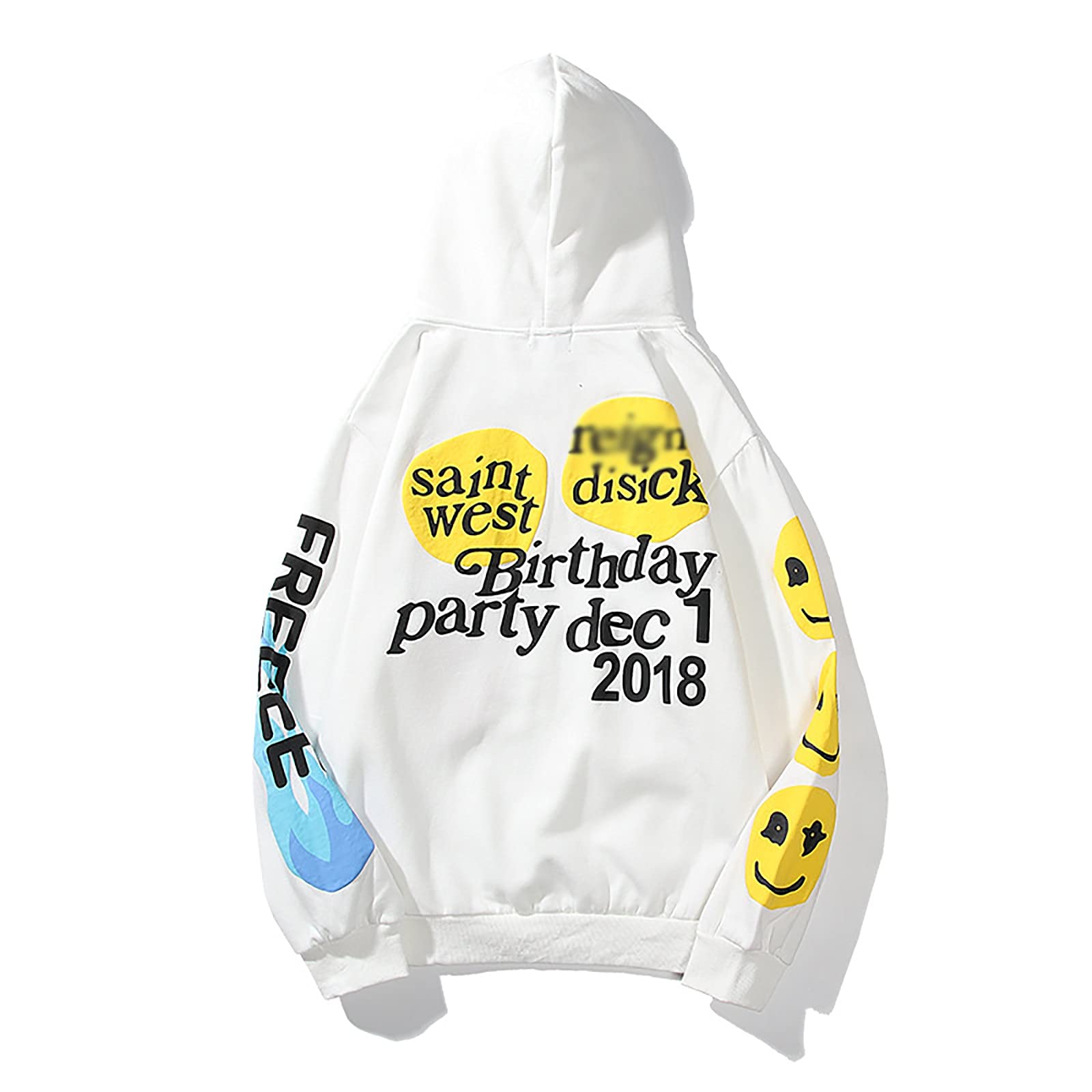 G&F Kanye Felpa con Cappuccio Unisex Hip Hop Cantante Rap Fan Manica Lunga Maglione Felpa Top (Color : White, Size : XX-Large)