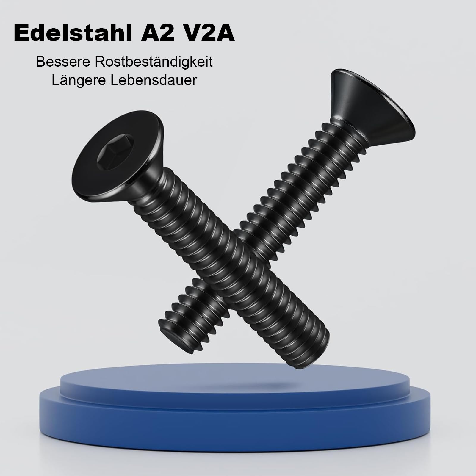 20 sztuk śrub z łbem wpuszczanym M6 x 20 mm z gniazdem sześciokątnym, śruby ze stali szlachetnej A2 V2A, śruby z pełnym gwintem z kluczami imbusowymi, kolor czarny
