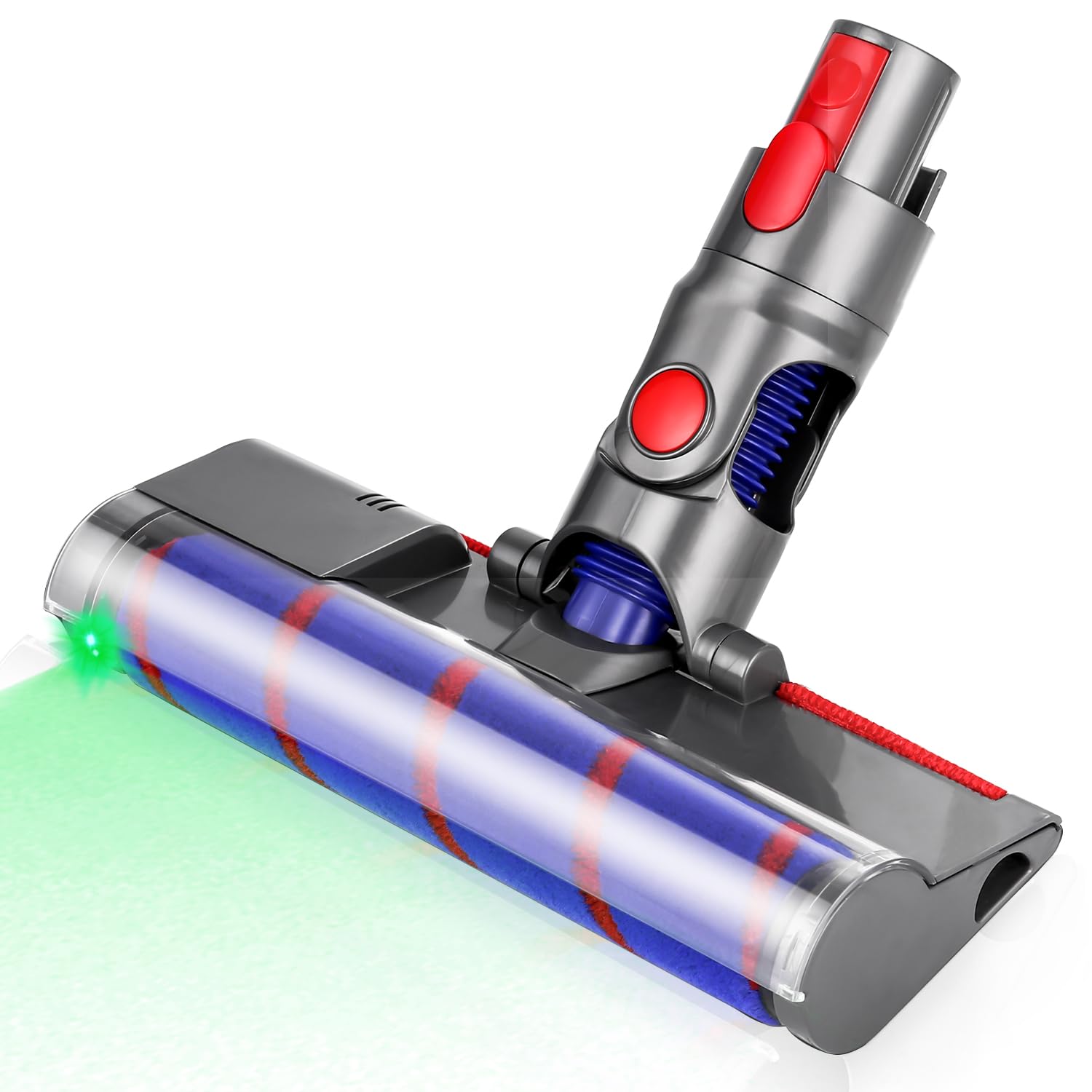 Zounin Cepillo Eléctrico Compatible con Dyson V7, V8, V10, V11, V15 | Cabezal de Recambio Cepillo motorizado con LED, Recambio de Rodillo Cepillos Turbo para Suelos Duros y Alfombras