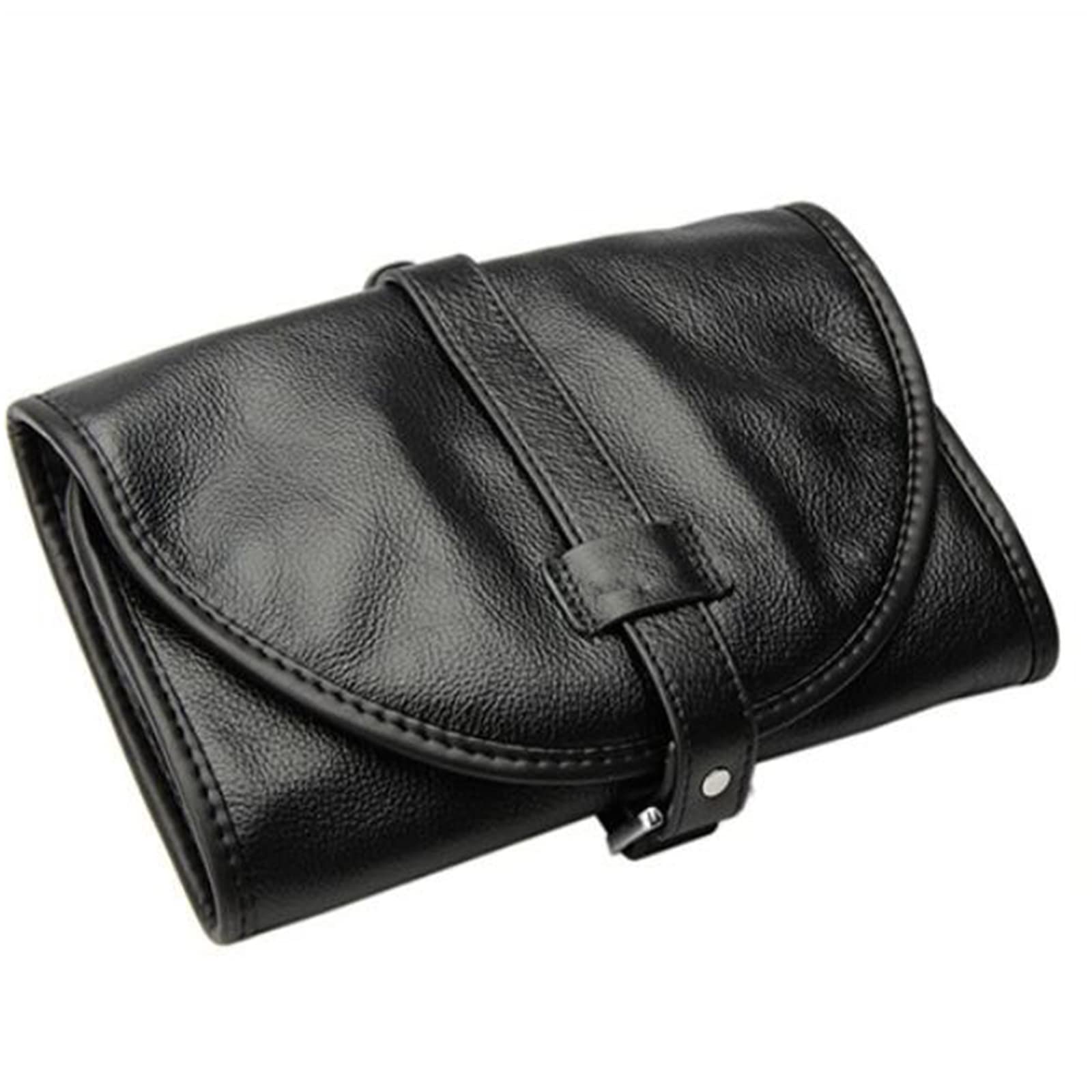 Custodia portatile per tubo arrotolabile nera resistente - Borsa per tabacco in pelle porta tabacco per 2 tubi per regali di Natale da uomo, regalo di compleanno