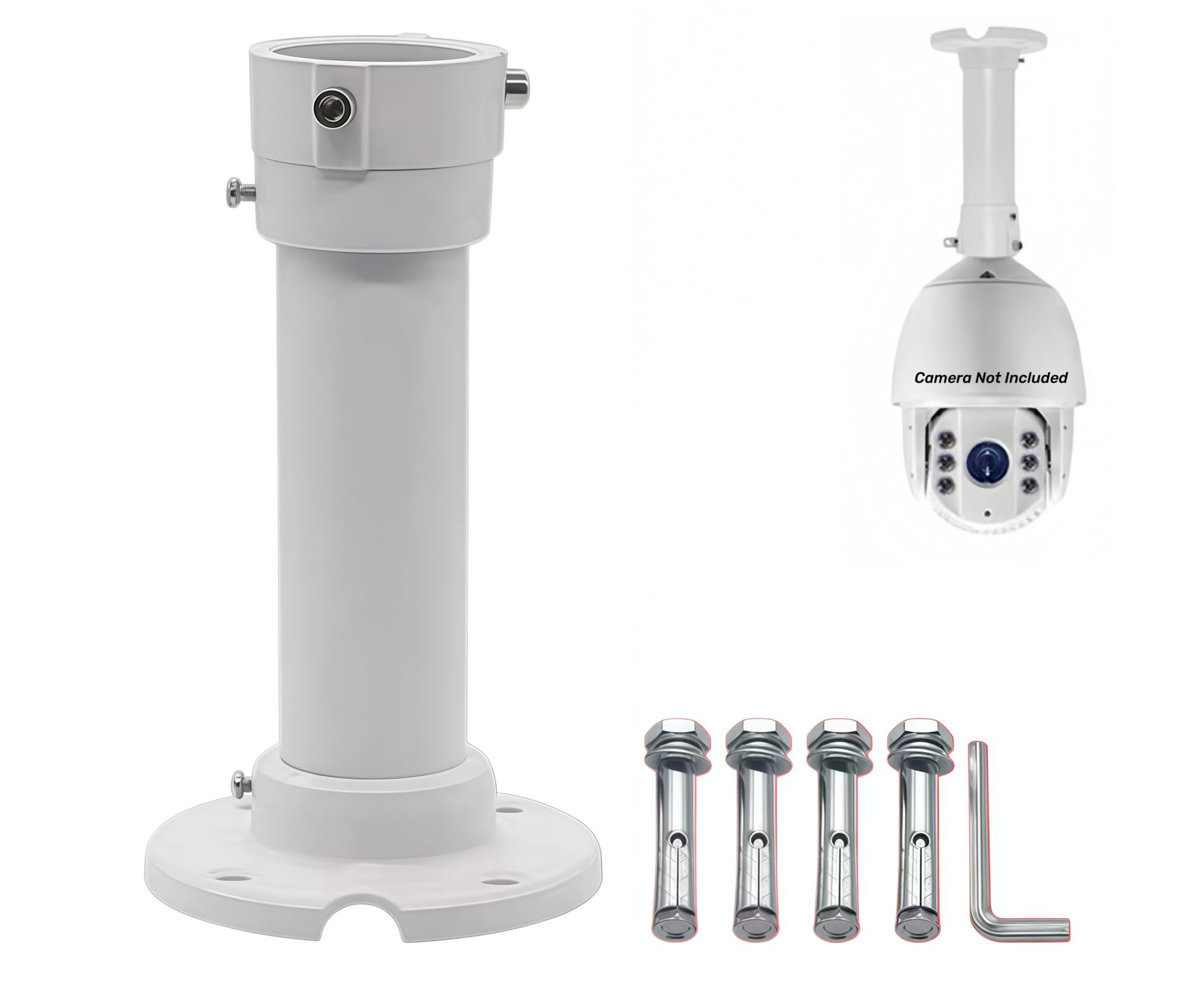 Ctxsumtec Ivory 25Cm Surveillance Ceiling Wall Mounting Bracket Aluminum Alloy For Hikvision Dahua High-Speed Cctv Ptz Dome Cameras