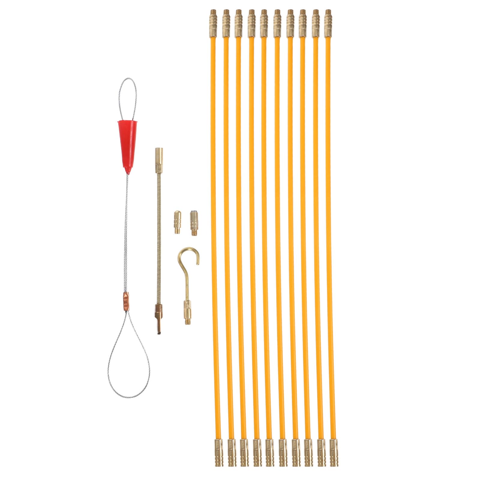 Varillas de tracción de fibra de vidrio resistentes y ligeras para guiar cables en tabiques