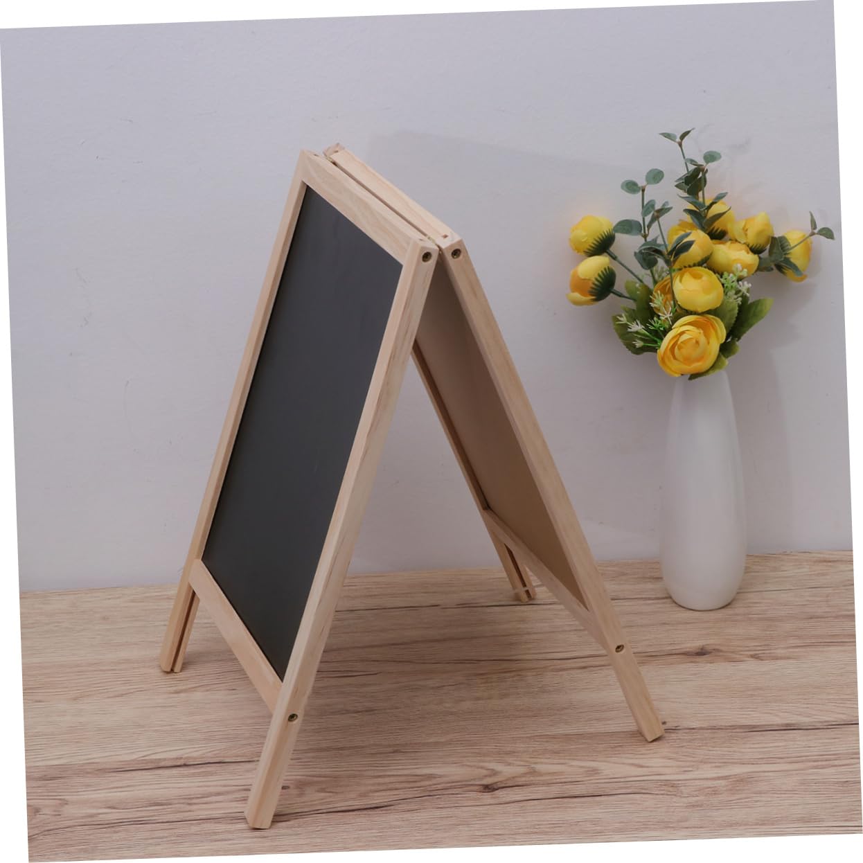 Mini Tableau Noir Trépied Double Face 25 x 40 Cm En Bois Pour Comptoir De Bar Signalisation Et Mémos
